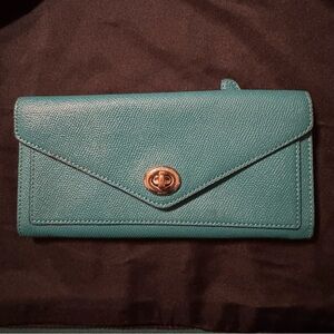Coach Teal Leather Wallet